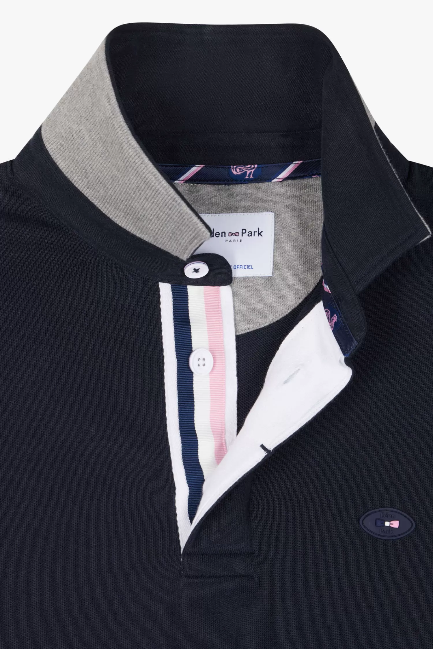 Eden Park Regular tricolor XV de France long-sleeved cotton rugby shirt< Rugby Shirts