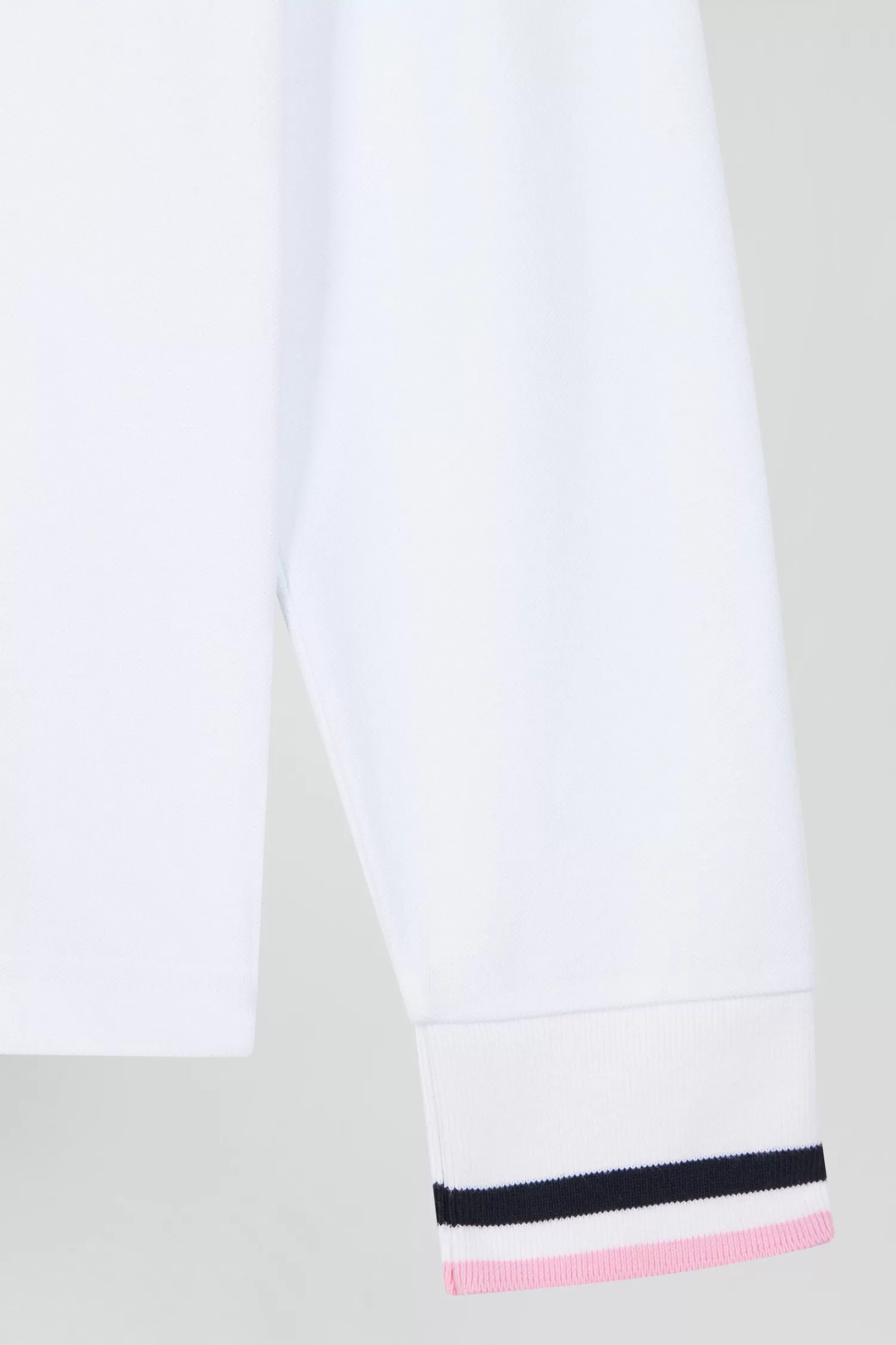 Eden Park Regular white long-sleeved cotton piqué polo shirt with XV de France embroidery< Polos