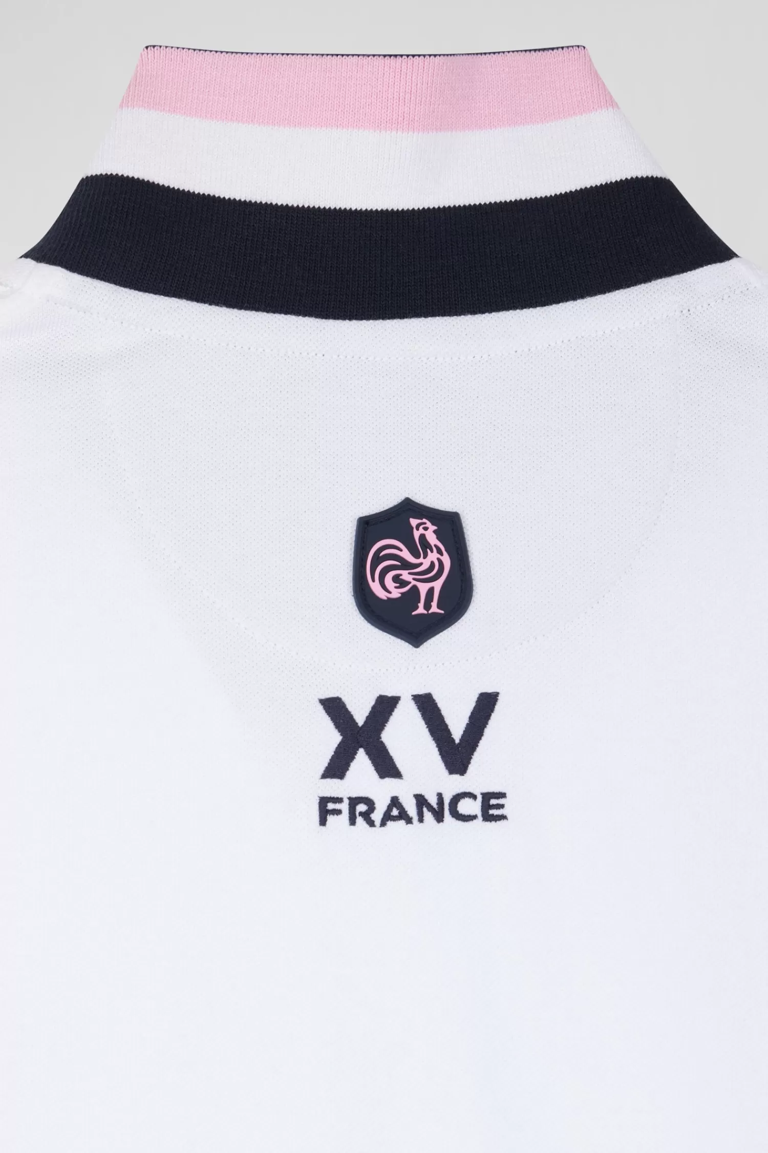Eden Park Regular white long-sleeved cotton piqué polo shirt with XV de France embroidery< Polos