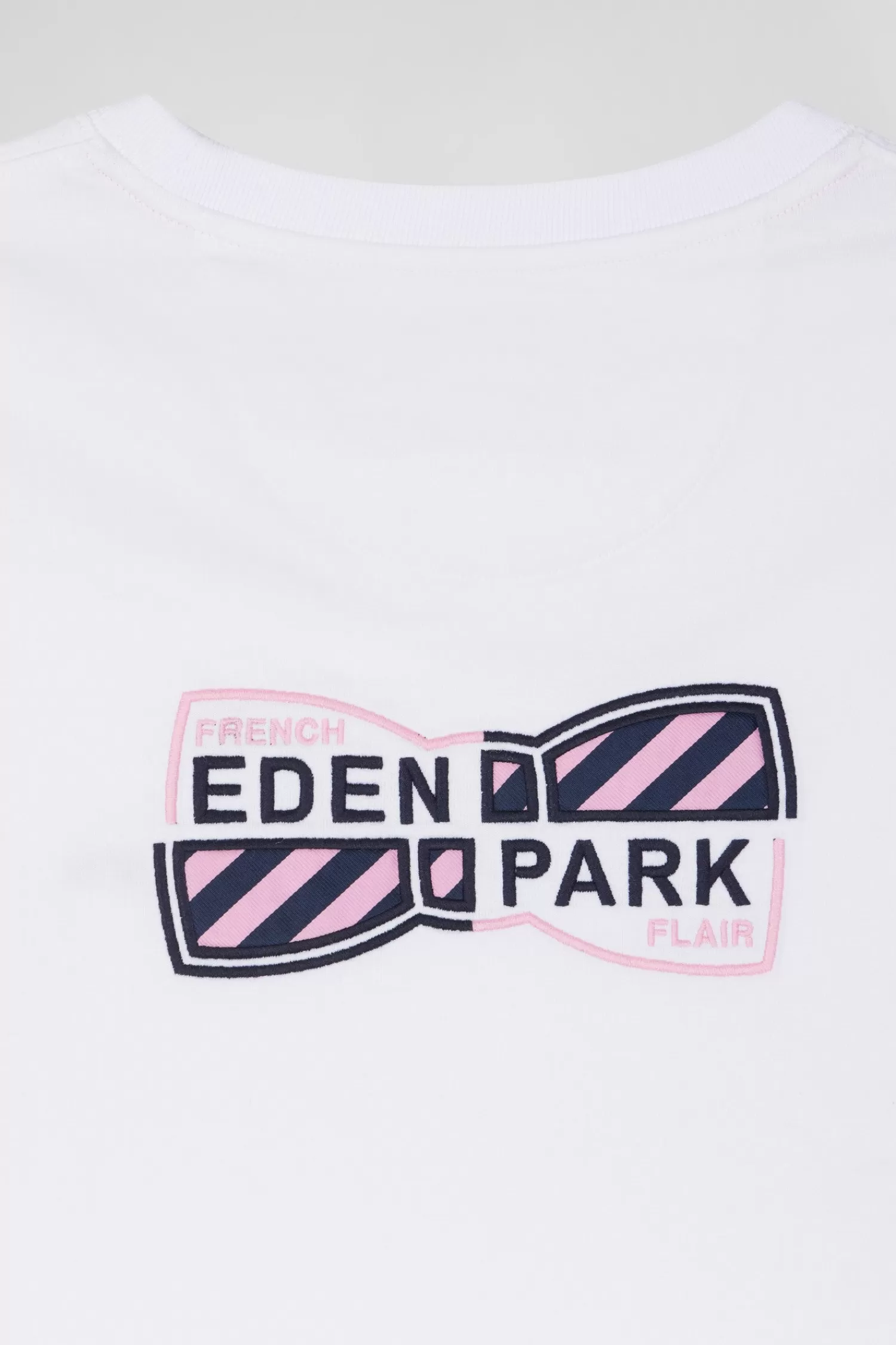 Eden Park Regular white short-sleeved cotton T-shirt with back emblem embroidery< T-shirts