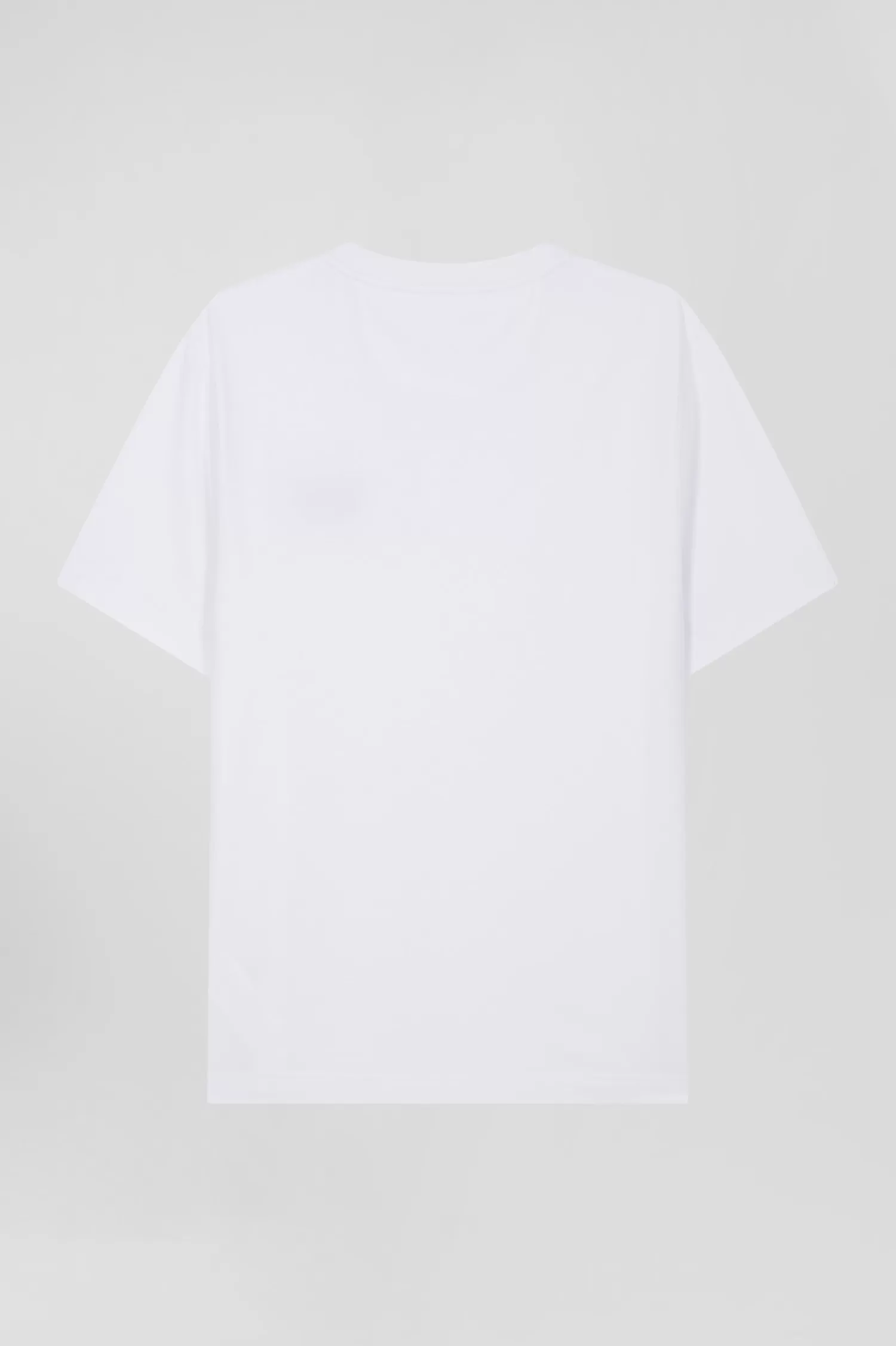 Eden Park Regular white short-sleeved cotton T-shirt with tie patchwork emblem< T-shirts