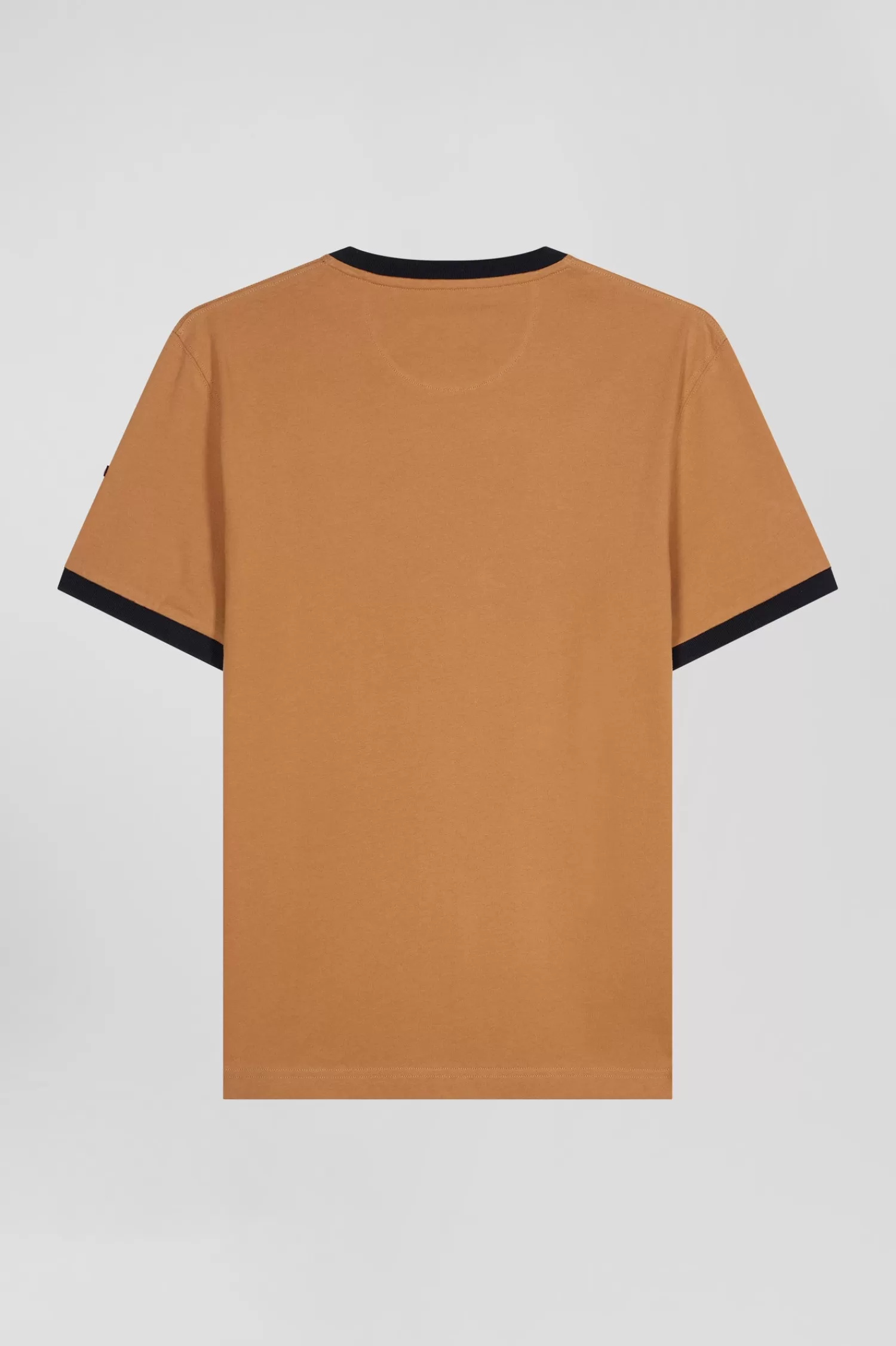 Eden Park Relaxed camel bicolor short-sleeved cotton T-shirt with 10 print< T-shirts