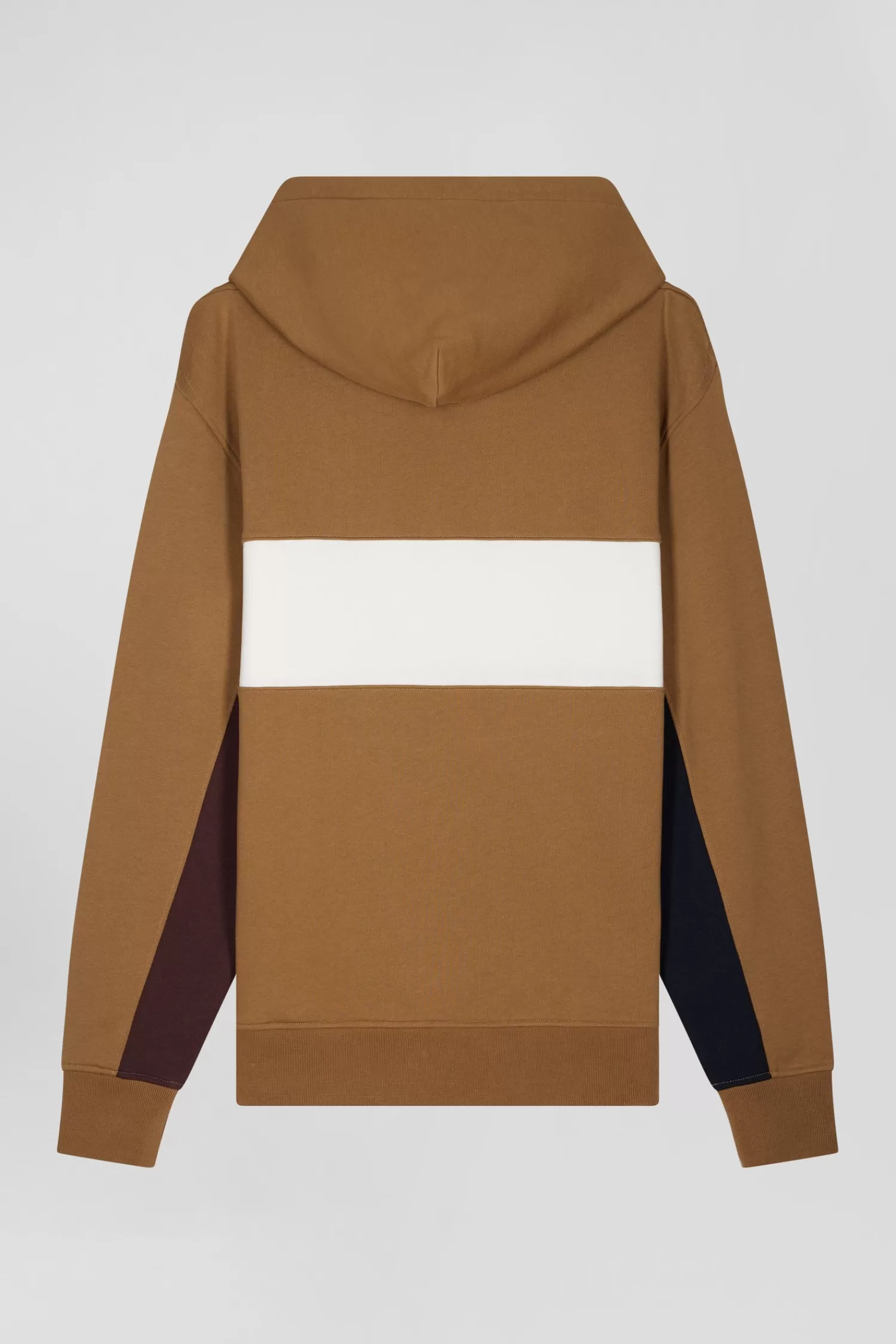 Eden Park Relaxed camel colorblock cotton hoodie< Sweatshirts