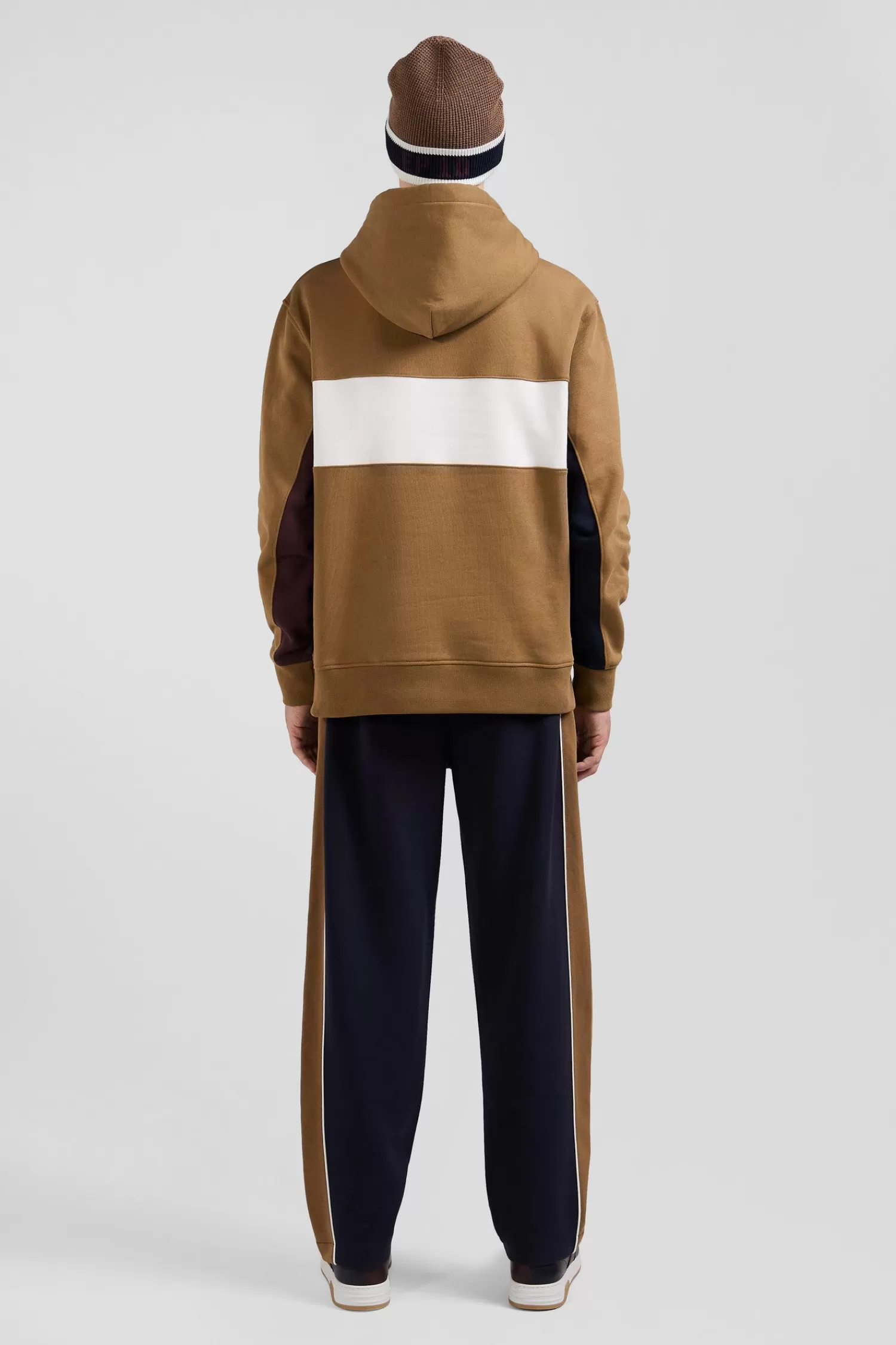 Eden Park Relaxed camel colorblock cotton hoodie< Sweatshirts