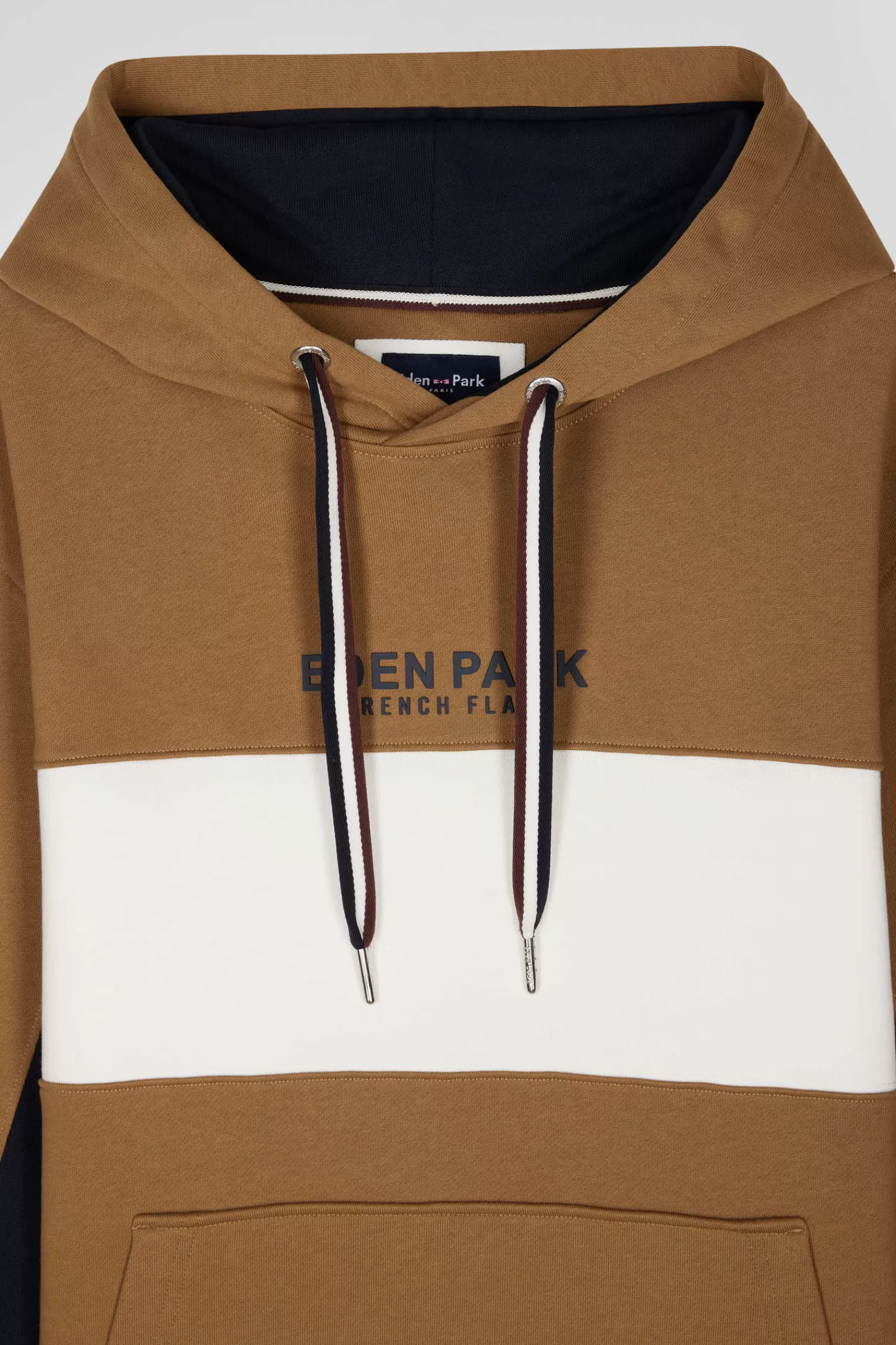 Eden Park Relaxed camel colorblock cotton hoodie< Sweatshirts