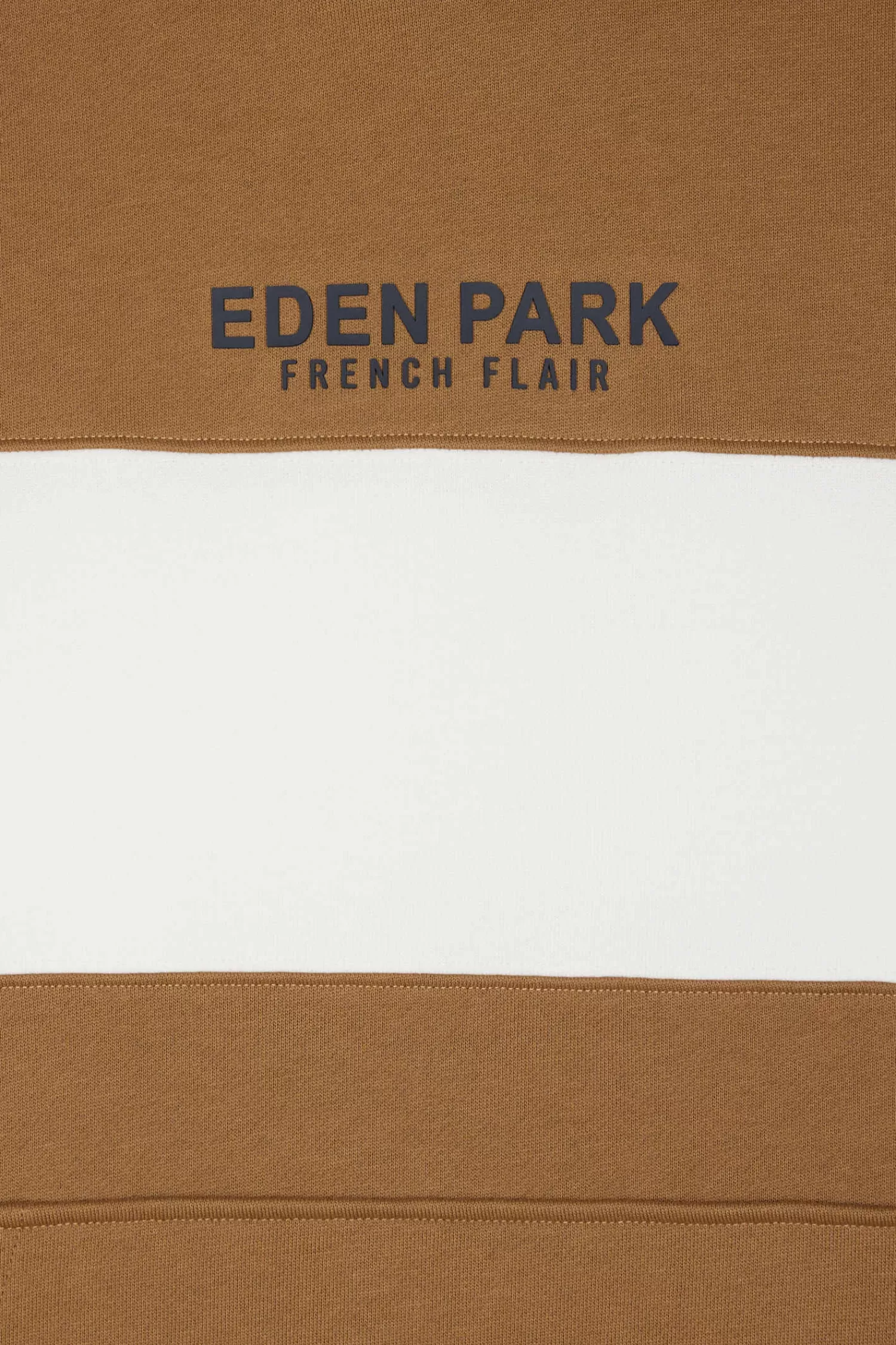 Eden Park Relaxed camel colorblock cotton hoodie< Sweatshirts