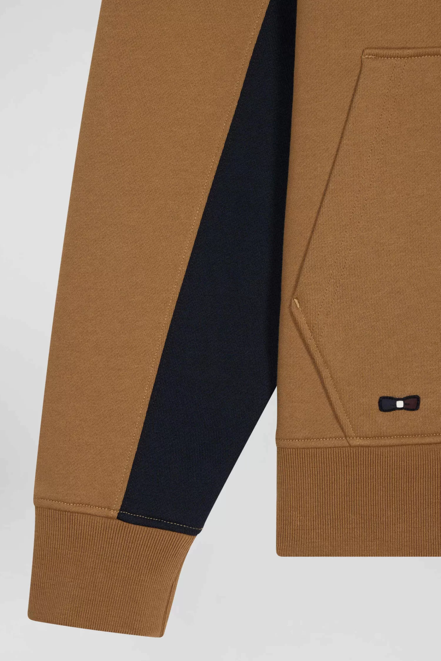 Eden Park Relaxed camel colorblock cotton hoodie< Sweatshirts