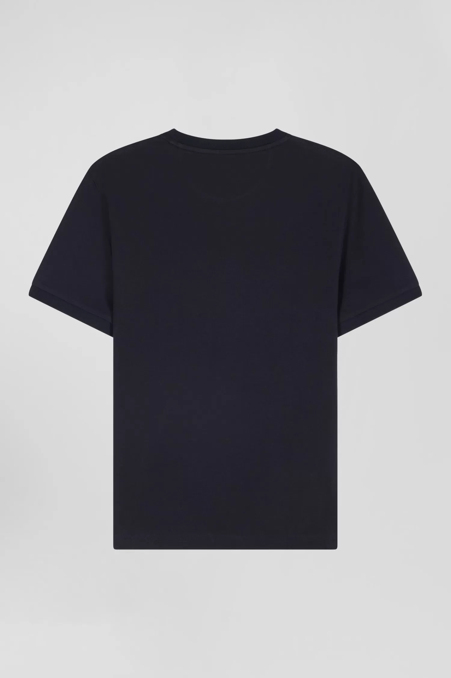 Eden Park Relaxed navy and sky blue bicolor short-sleeved cotton T-shirt with 10 print< T-shirts