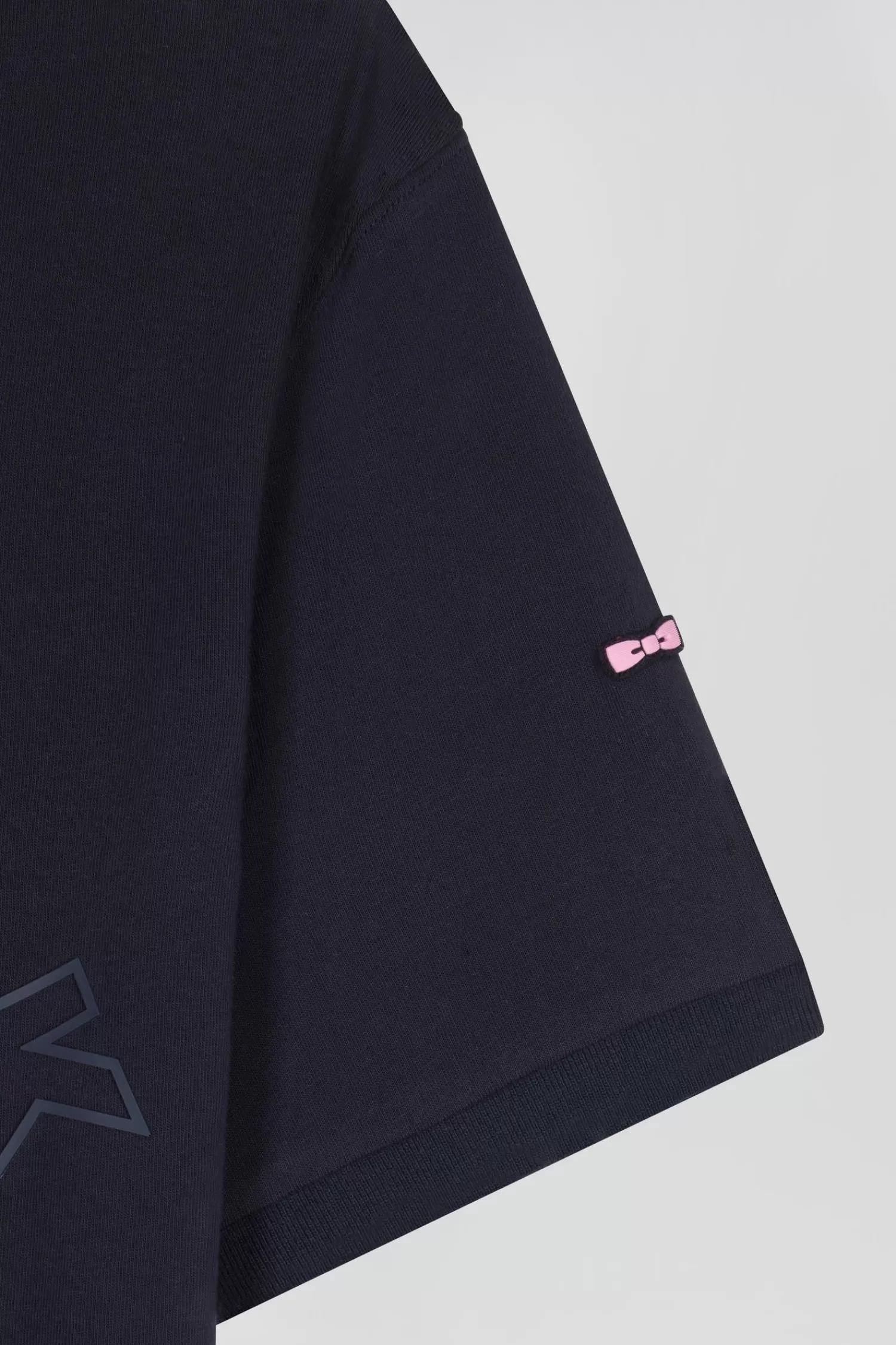 Eden Park Relaxed navy and sky blue bicolor short-sleeved cotton T-shirt with 10 print< T-shirts