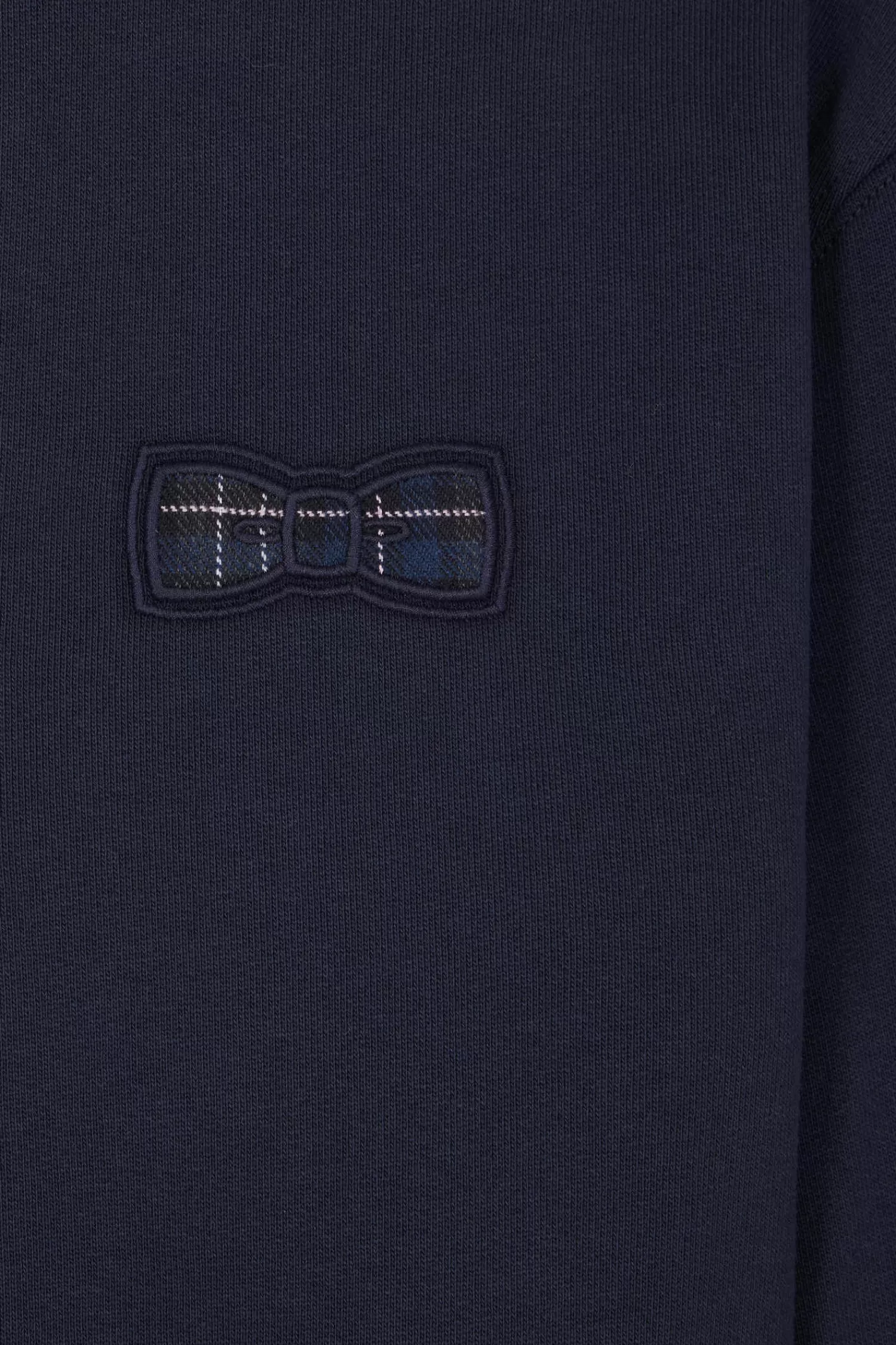 Eden Park Relaxed navy blue cotton blend sweatshirt with back embroidery and rugby shirt collar<Women Sweatshirts