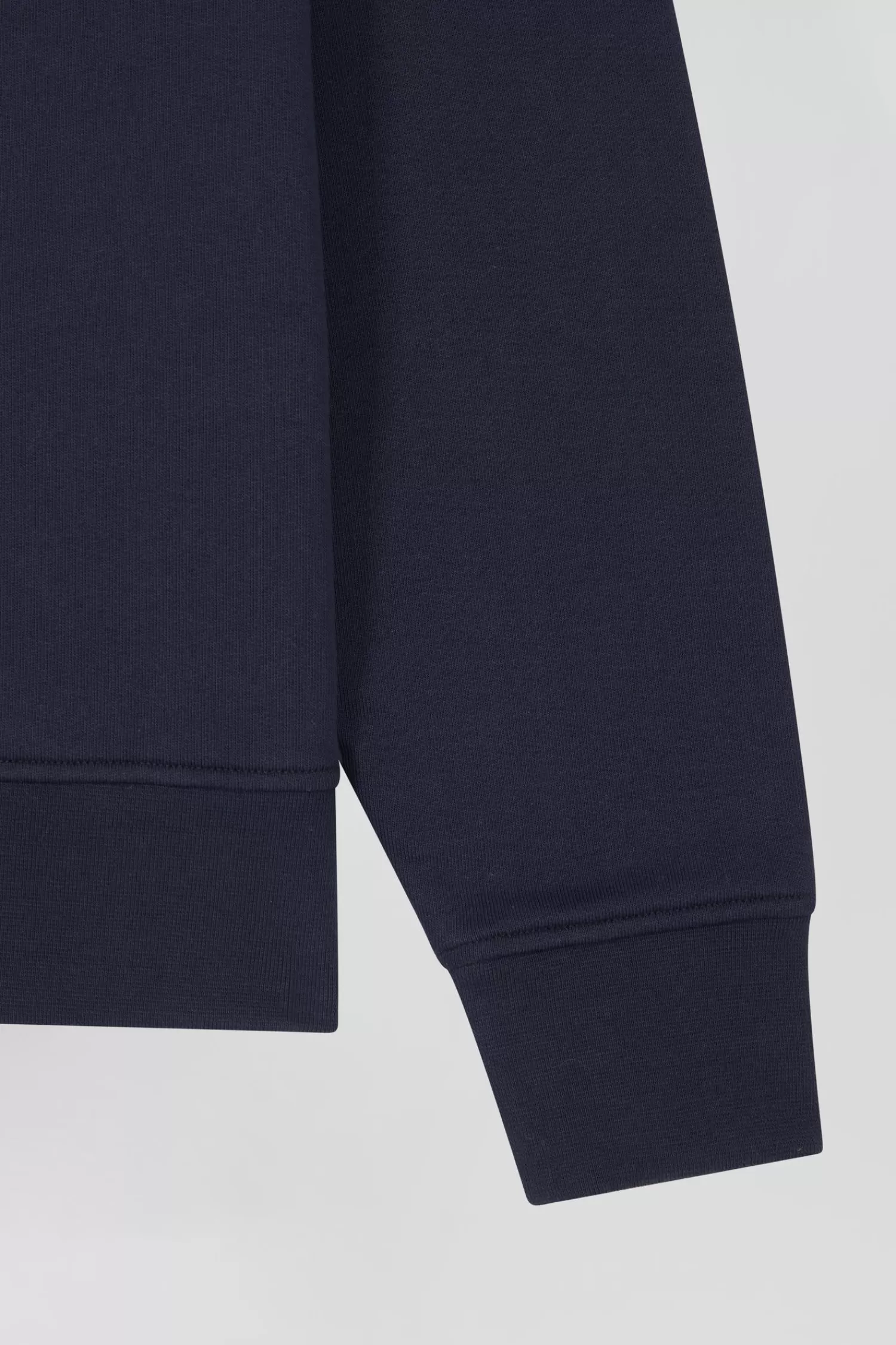 Eden Park Relaxed navy blue cotton blend sweatshirt with back embroidery and rugby shirt collar<Women Sweatshirts