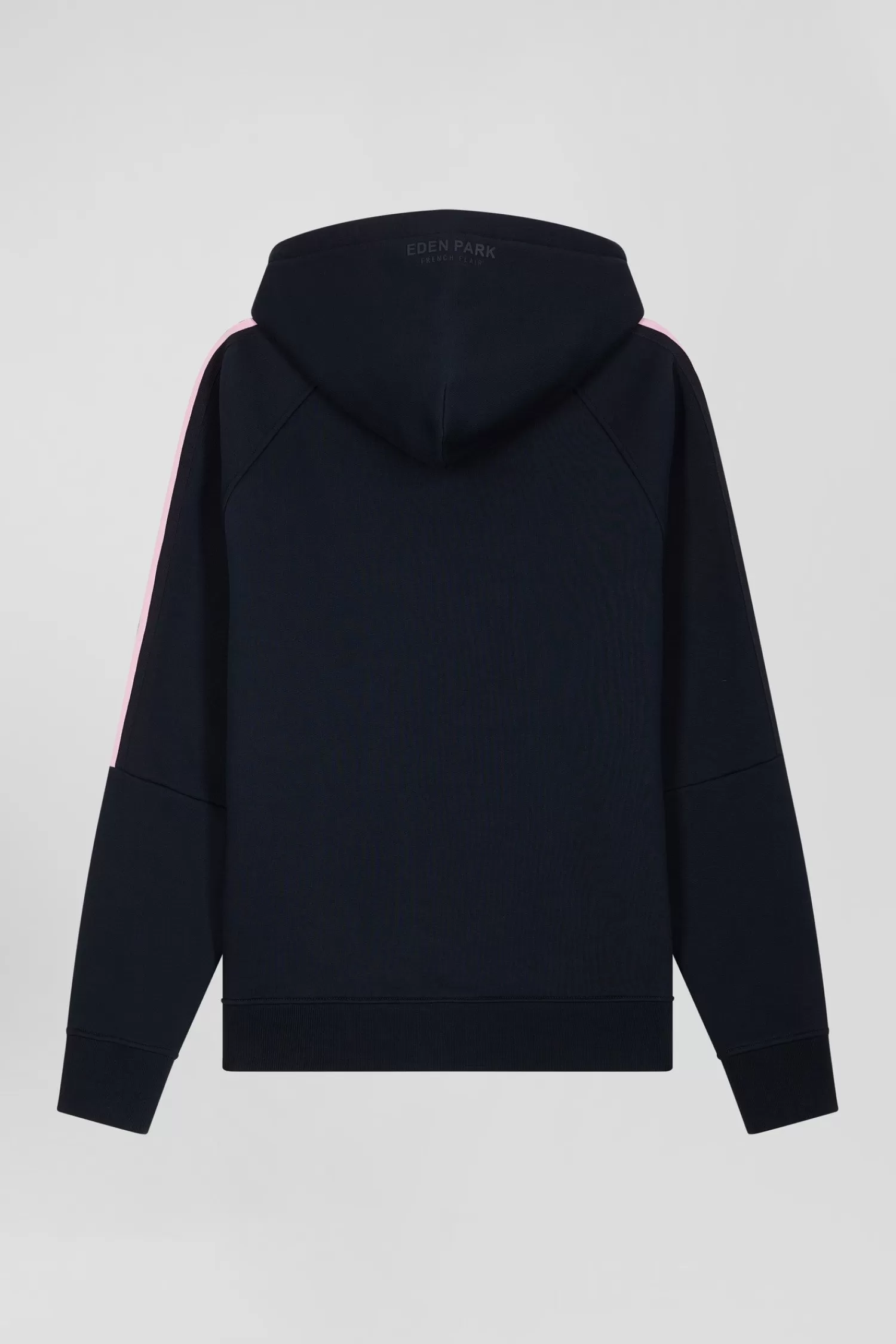Eden Park Relaxed navy blue fleece hoodie with branded drawstrings< Sweatshirts