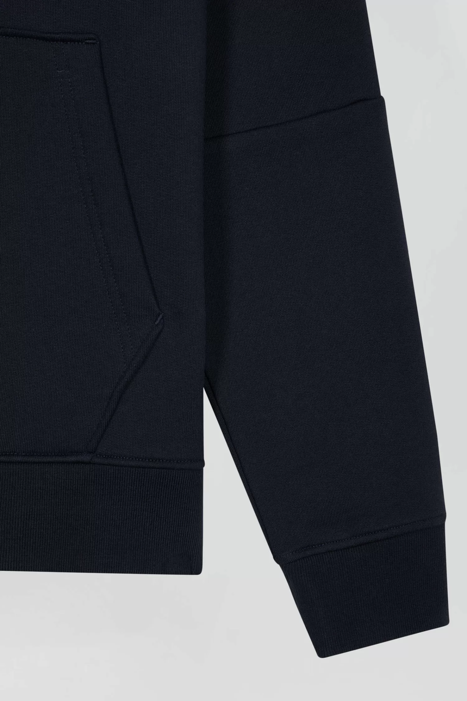 Eden Park Relaxed navy blue fleece hoodie with branded drawstrings< Sweatshirts