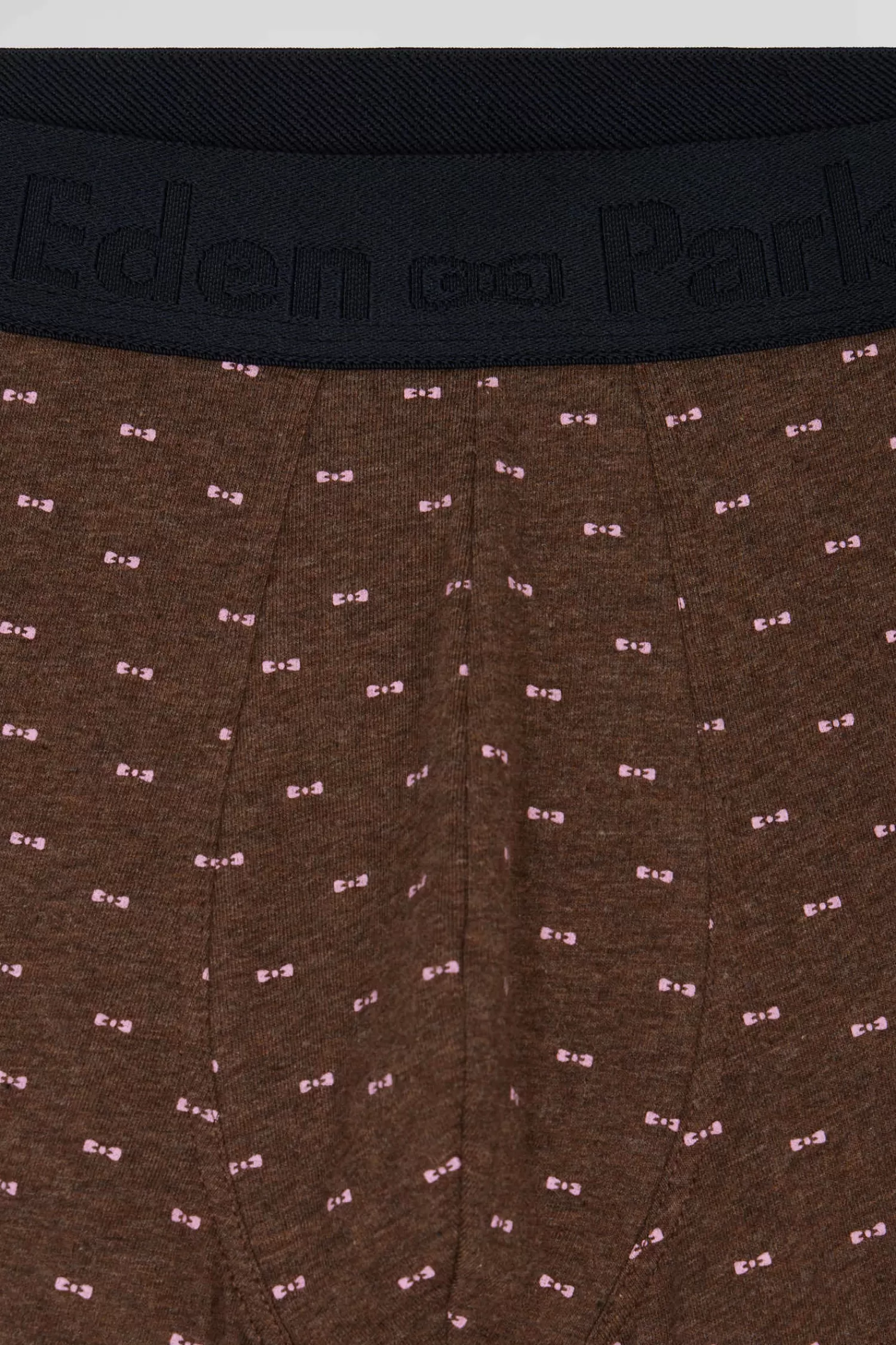 Eden Park Set of 2 brown solid and micro pattern stretch cotton boxers< Underwear