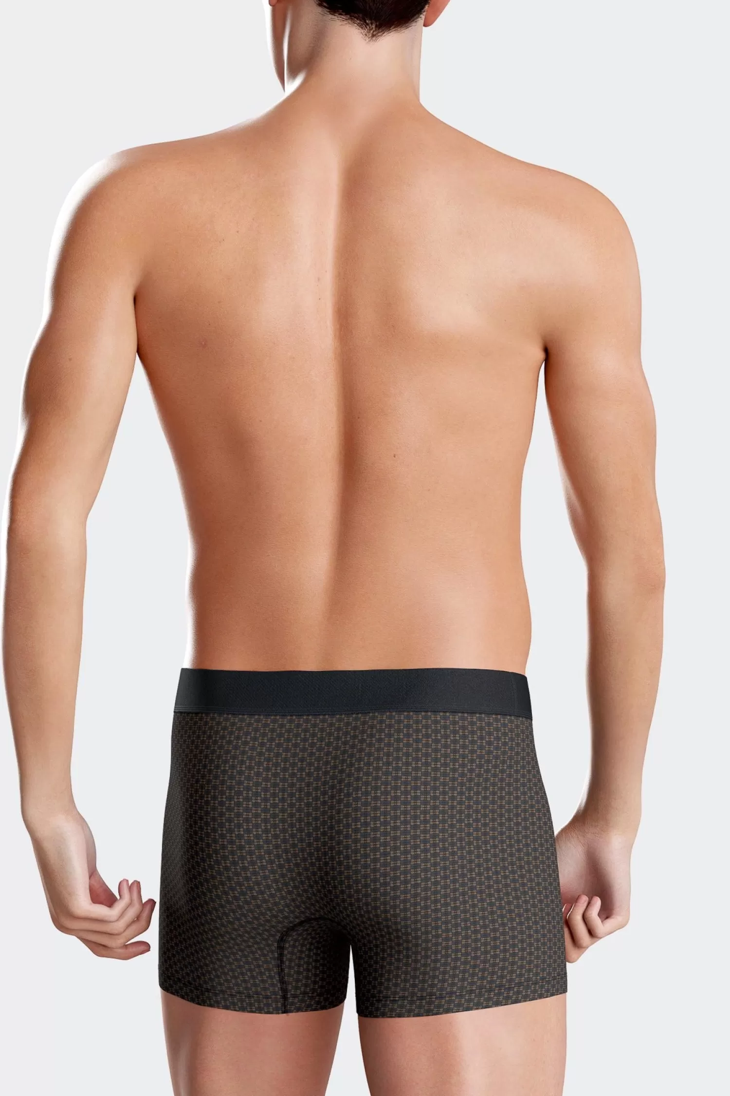 Eden Park Set of 2 brown stretch cotton boxers with graphic micro patterns< Underwear