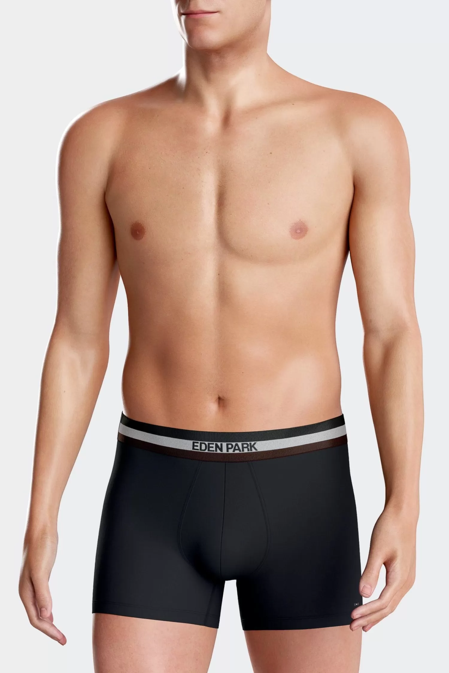 Eden Park Set of 2 burgundy stretch cotton boxers with tricolor waistband< Underwear
