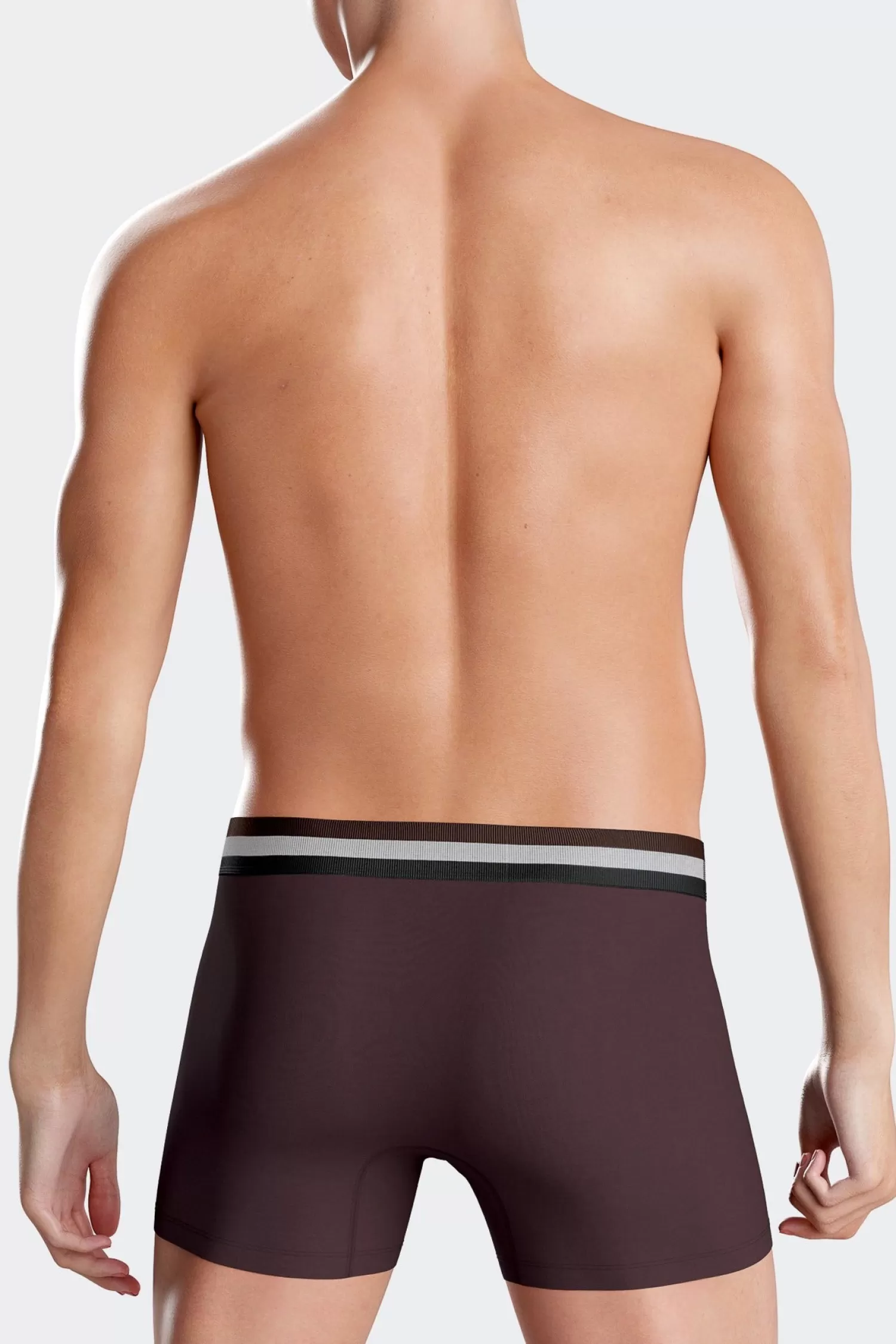 Eden Park Set of 2 burgundy stretch cotton boxers with tricolor waistband< Underwear