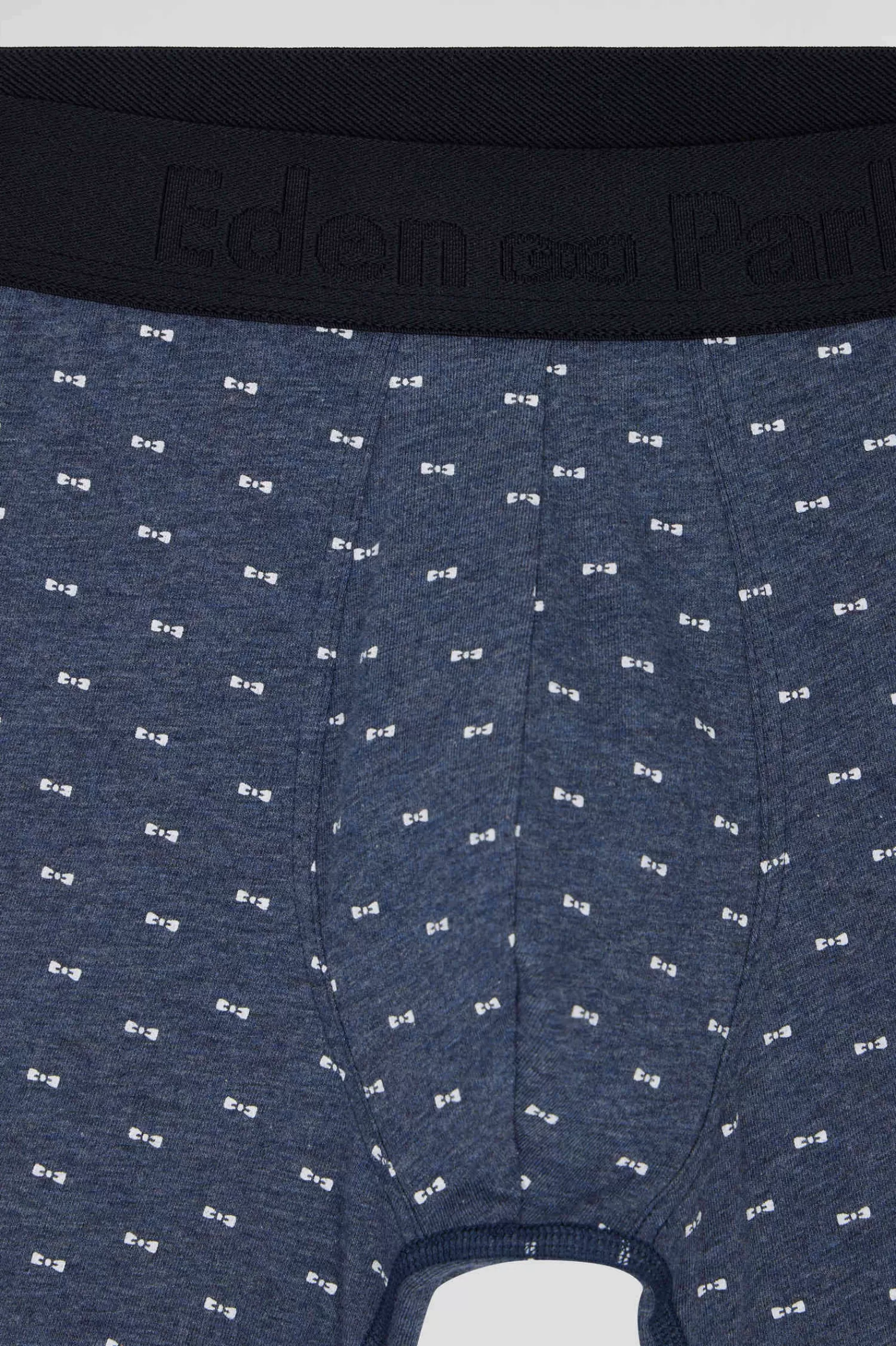 Eden Park Set of 2 dark blue solid and micro pattern stretch cotton boxers< Underwear