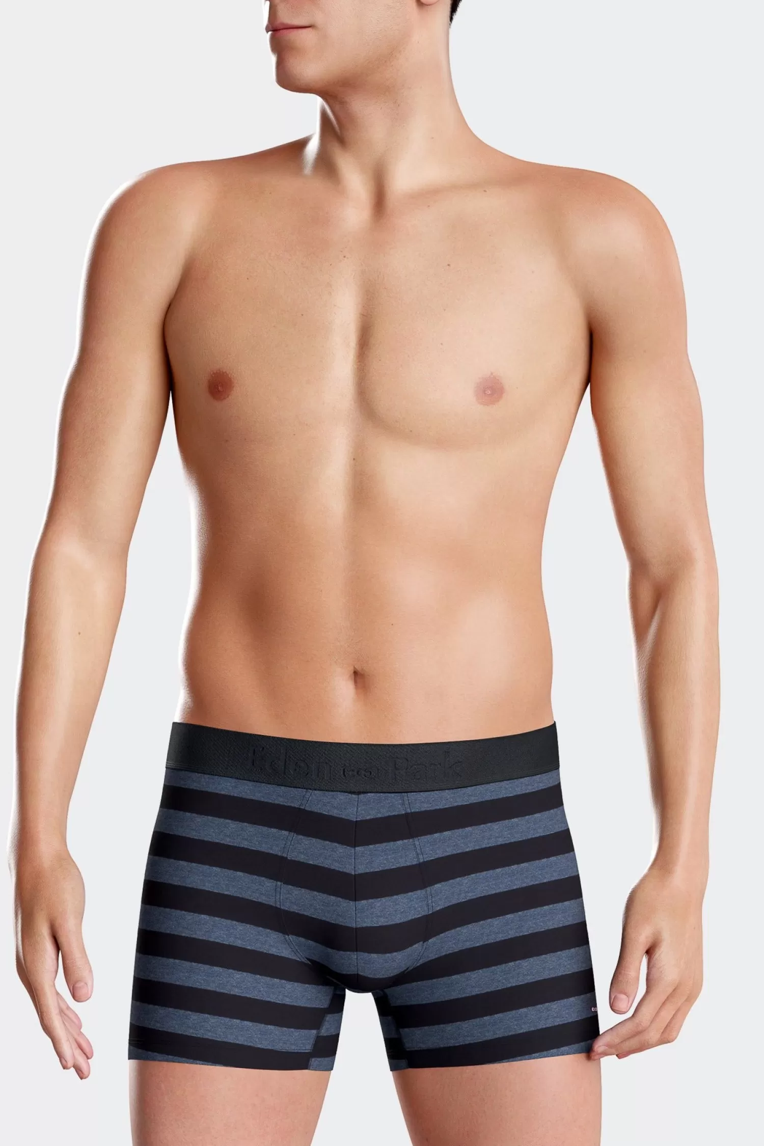 Eden Park Set of 2 dark blue striped and solid stretch cotton boxers< Underwear