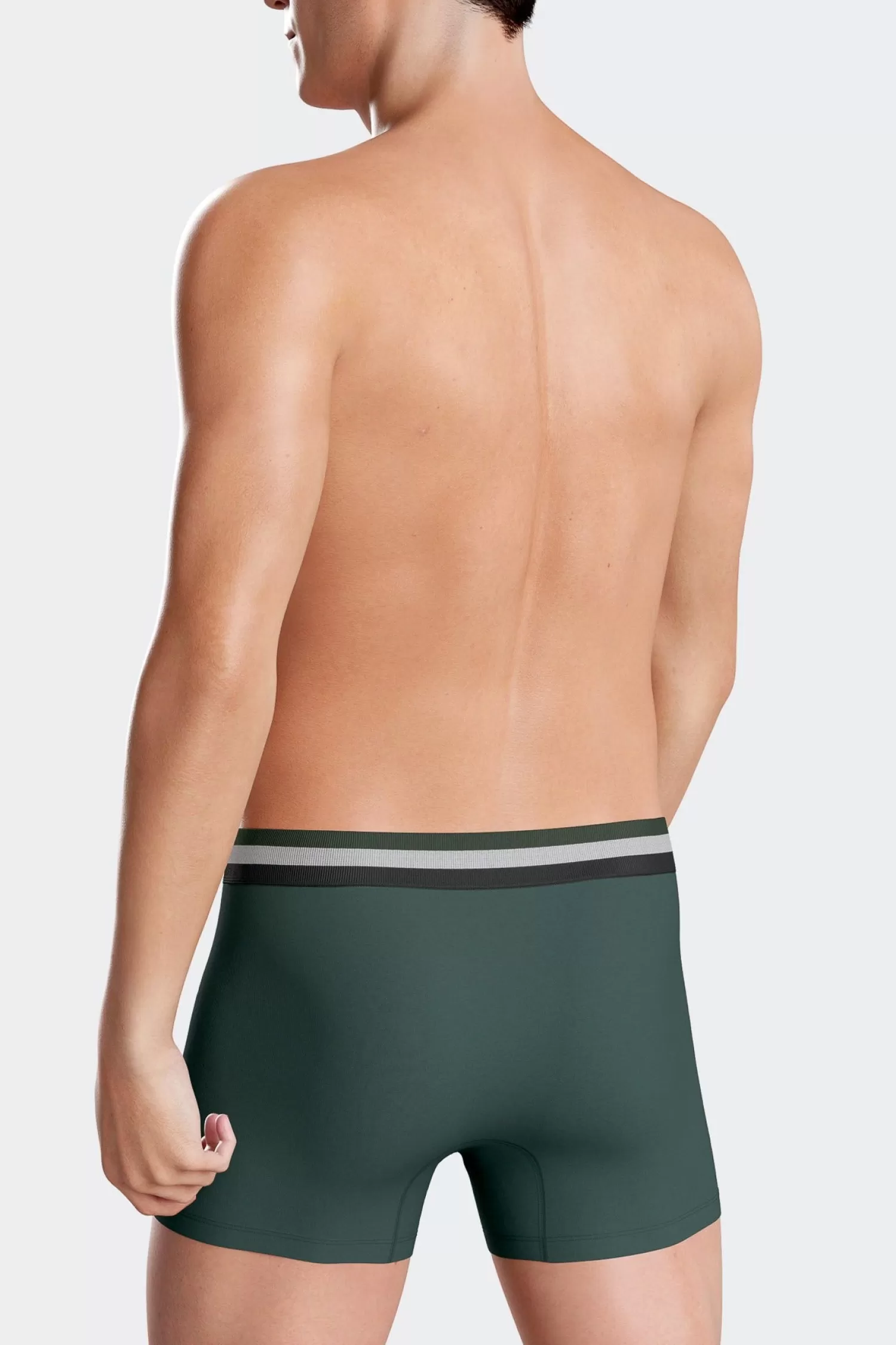 Eden Park Set of 2 green stretch cotton boxers with tricolor waistband< Underwear