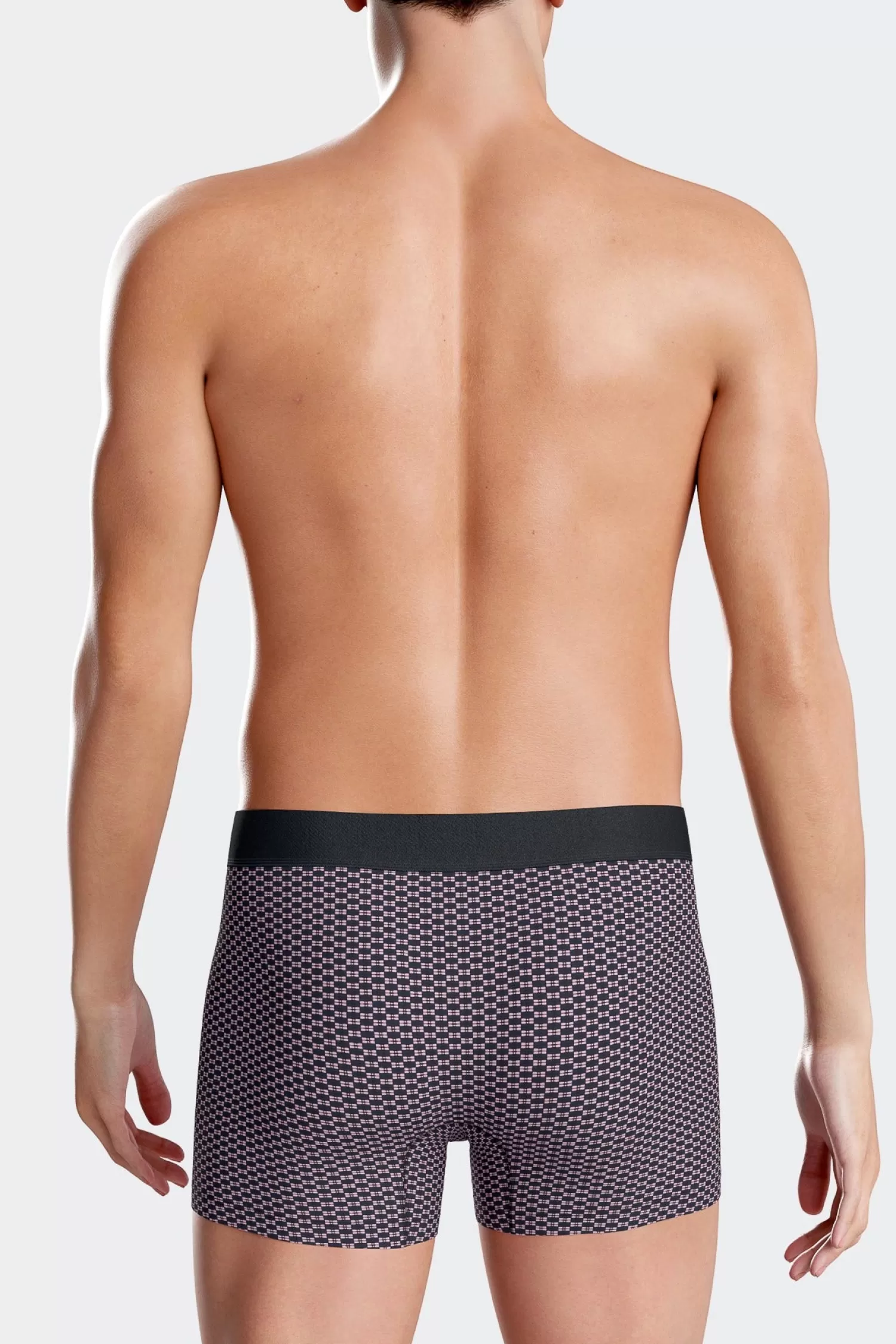 Eden Park Set of 2 pink stretch cotton boxers with graphic micro patterns< Underwear