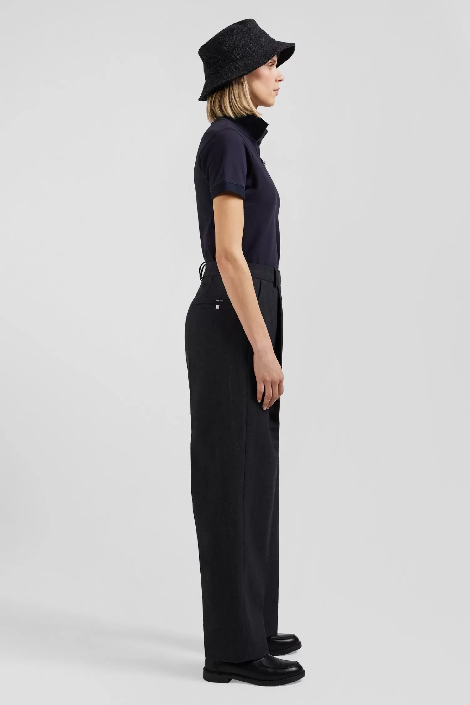 Eden Park Slim navy blue plain stretch cotton short-sleeved polo shirt<Women Polos | Polos
