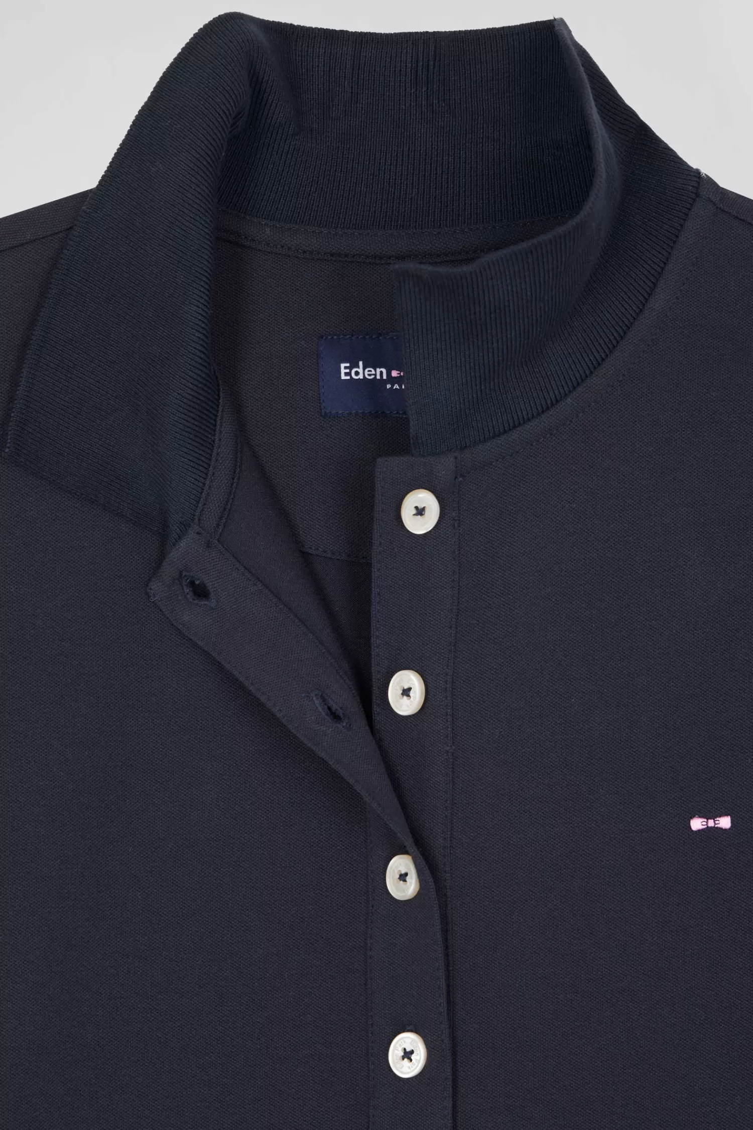 Eden Park Slim navy blue plain stretch cotton short-sleeved polo shirt<Women Polos | Polos