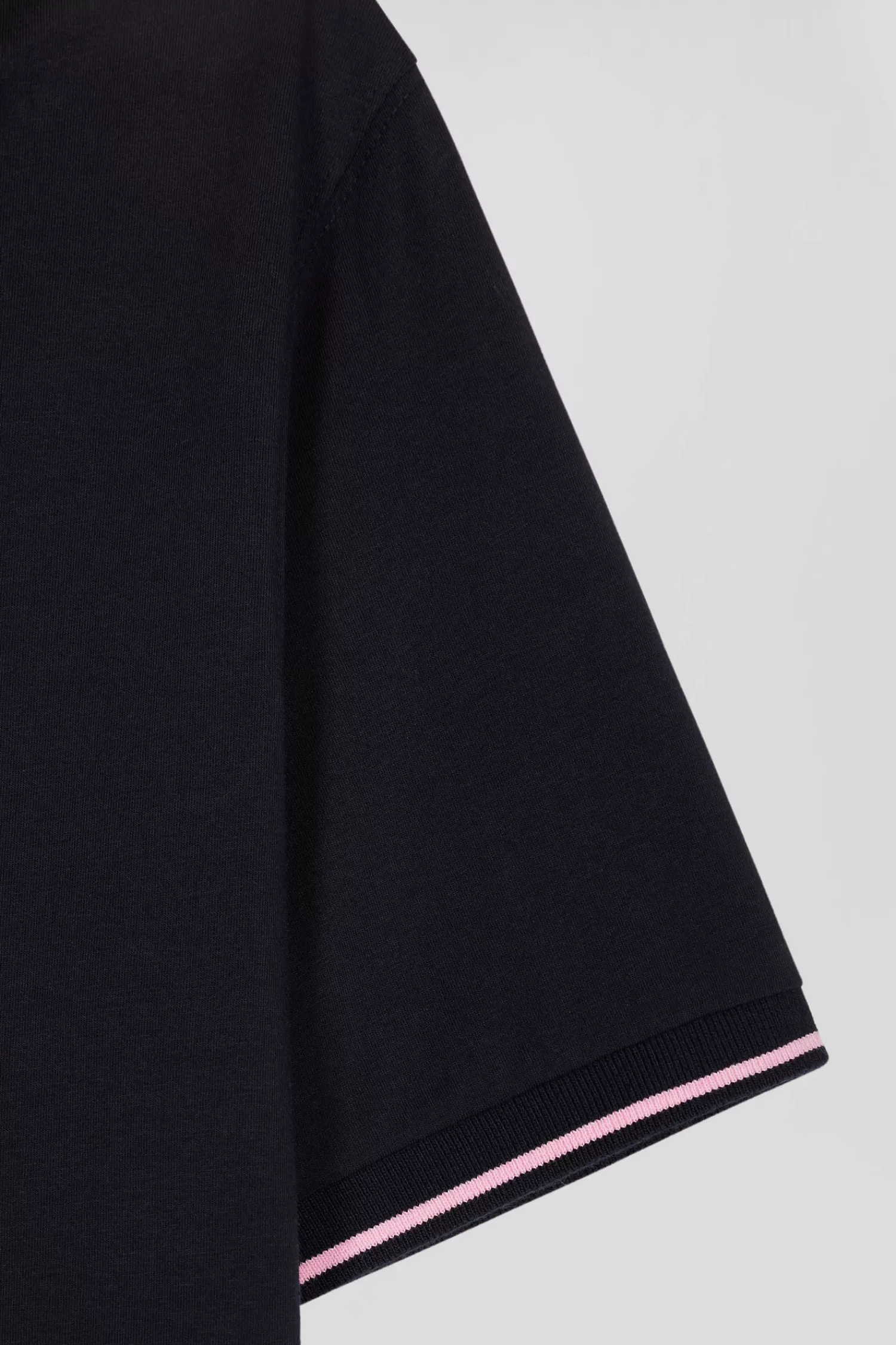 Eden Park Slim navy blue short-sleeved stretch cotton polo shirt with jacquard collar< Polos