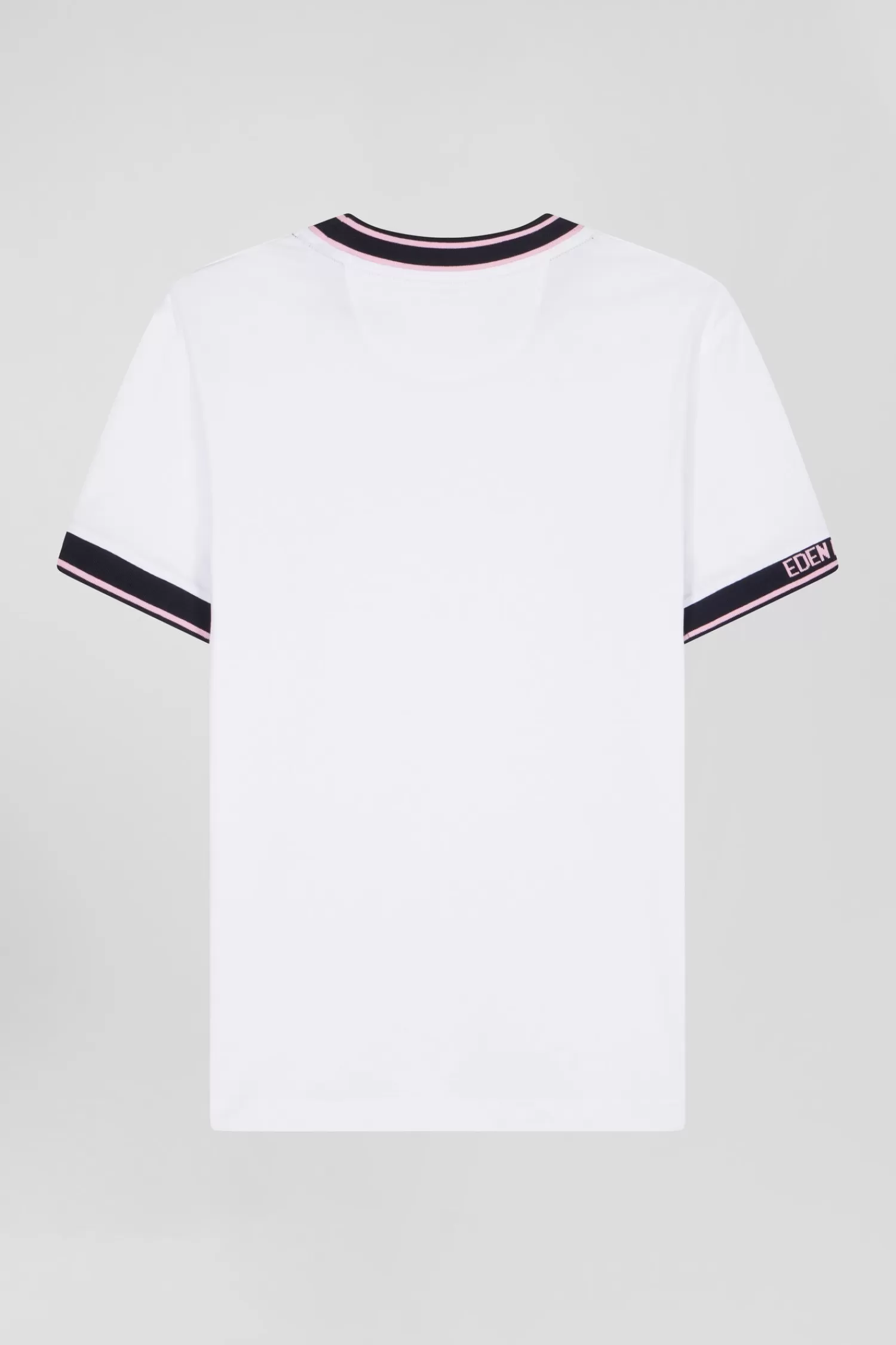 Eden Park Slim white short-sleeved cotton T-shirt with ribs< T-shirts