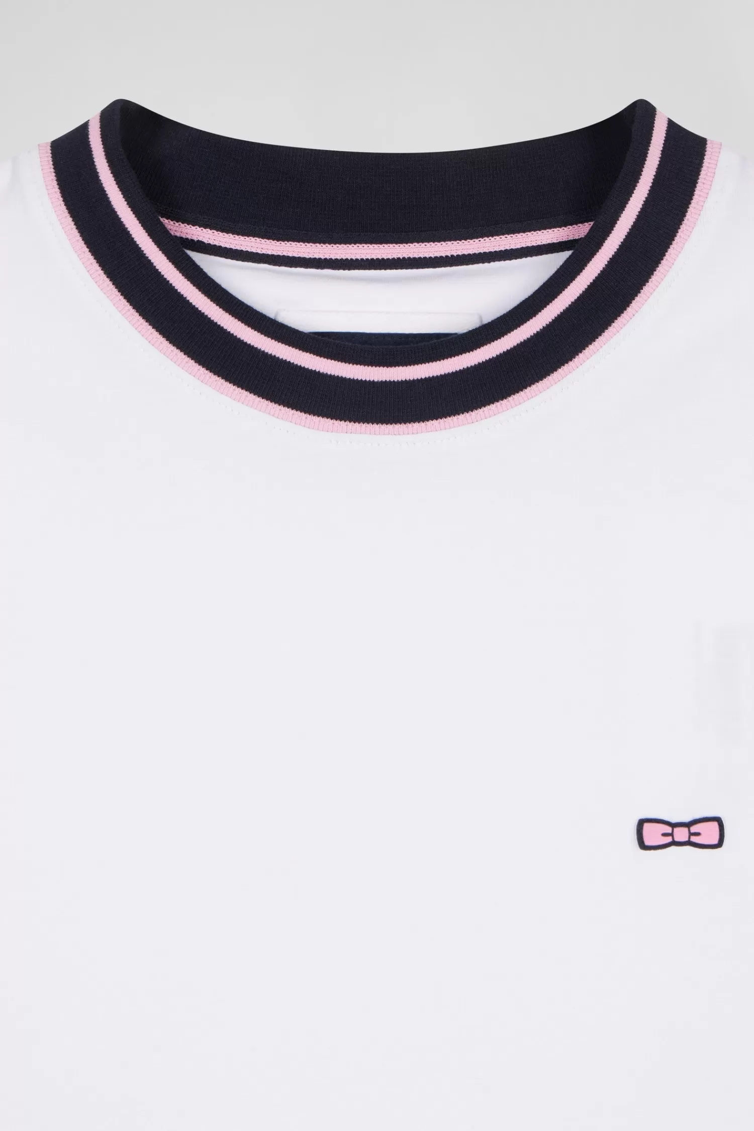 Eden Park Slim white short-sleeved cotton T-shirt with ribs< T-shirts