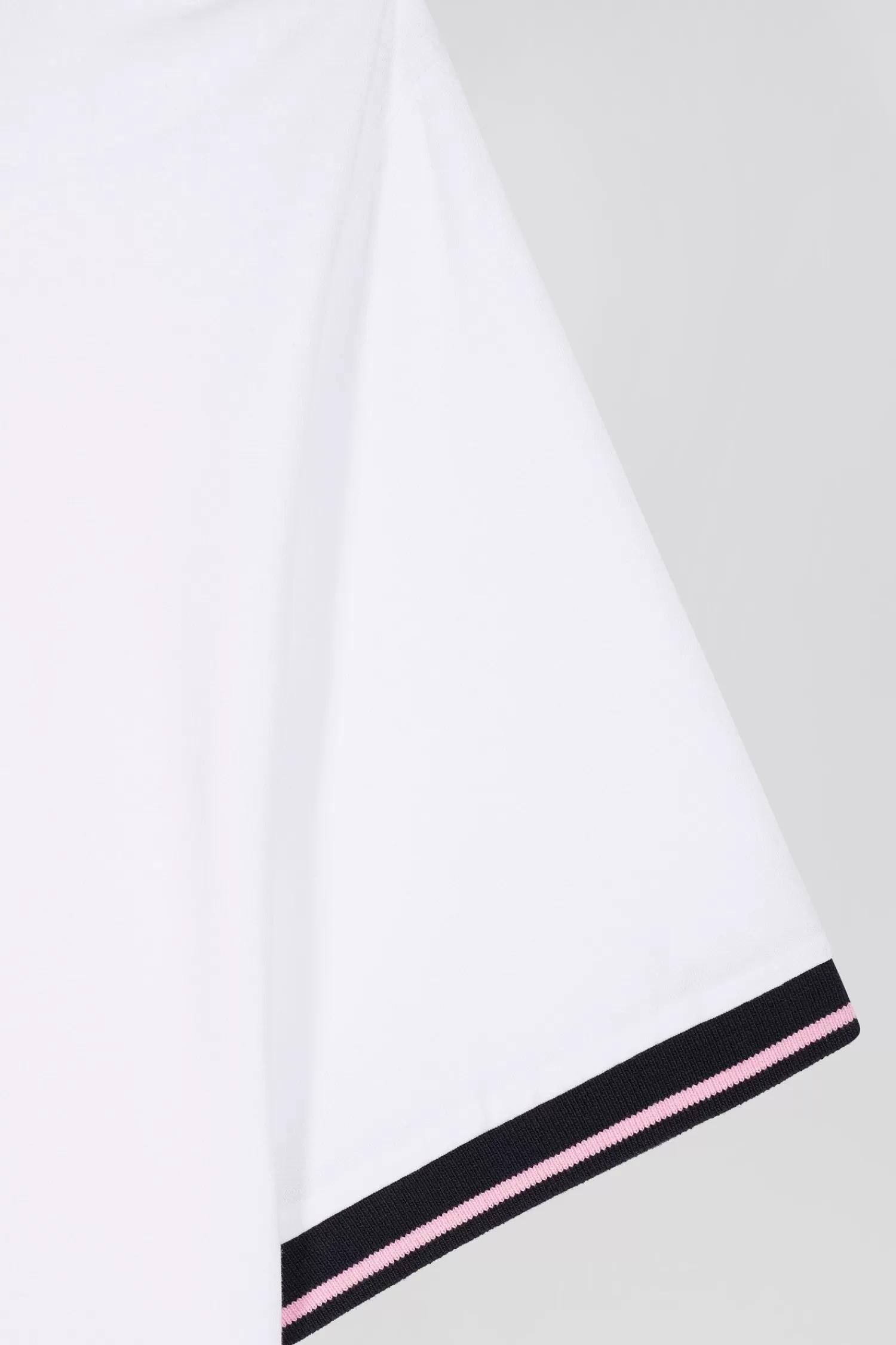 Eden Park Slim white short-sleeved stretch cotton polo shirt with jacquard collar< Polos