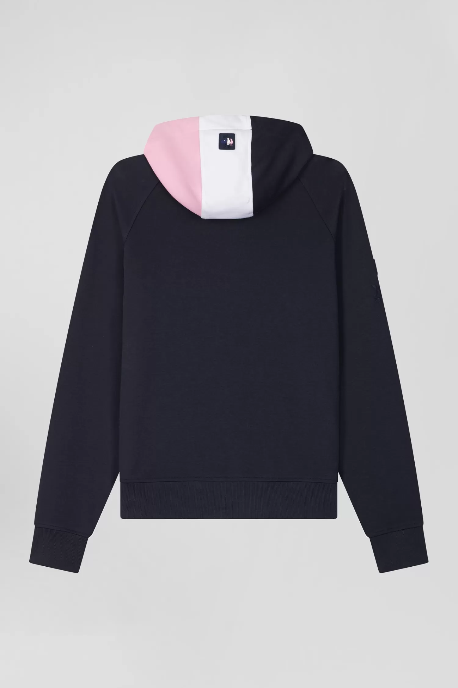 Eden Park Sweatshirt à capuche zippé XV de France en coton mélangé et parmenture bleu marine coupe Regular< Sweatshirts
