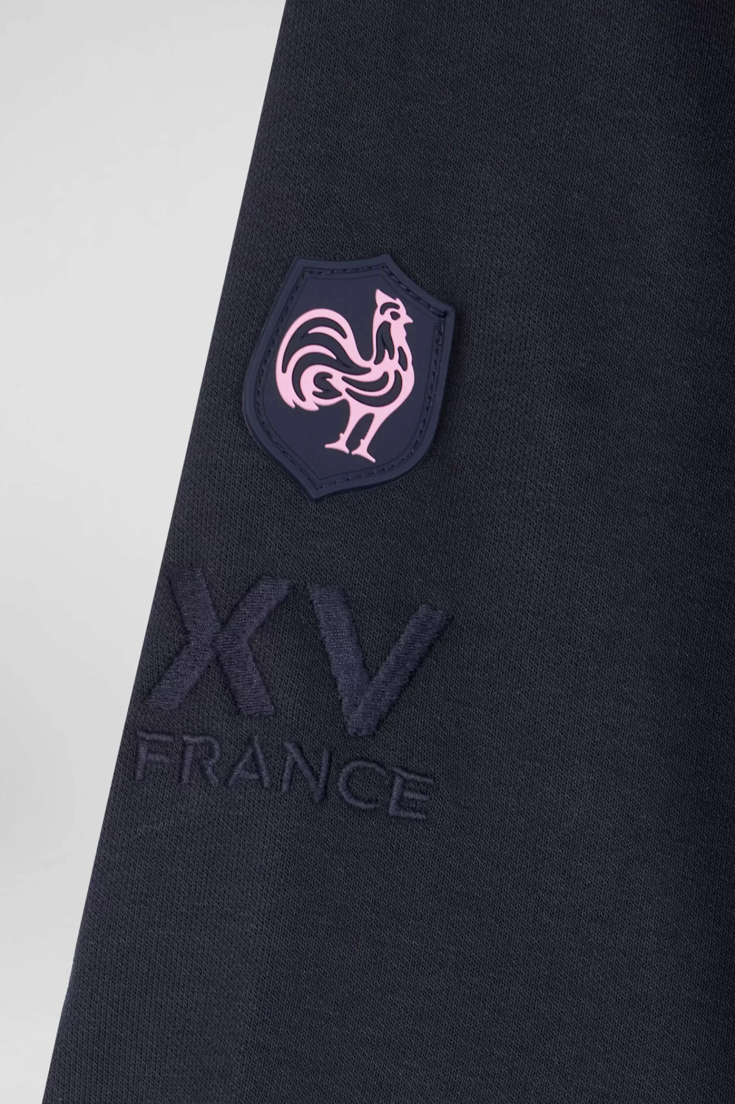 Eden Park Sweatshirt à capuche zippé XV de France en coton mélangé et parmenture bleu marine coupe Regular< Sweatshirts