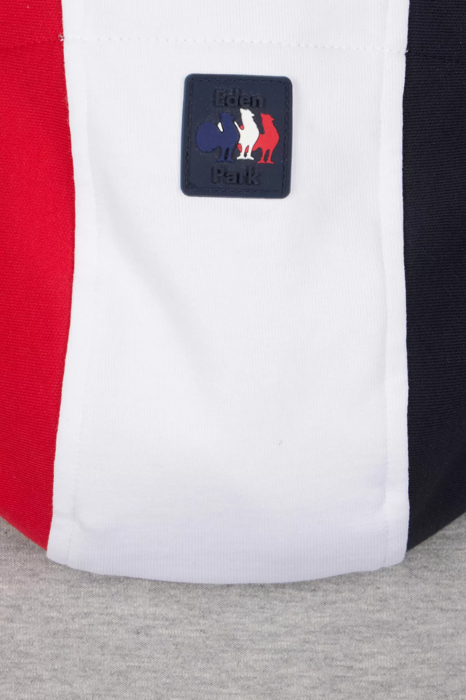 Eden Park Sweatshirt à capuche zippé XV de France en coton mélangé et parmenture gris coupe Regular< Sweatshirts