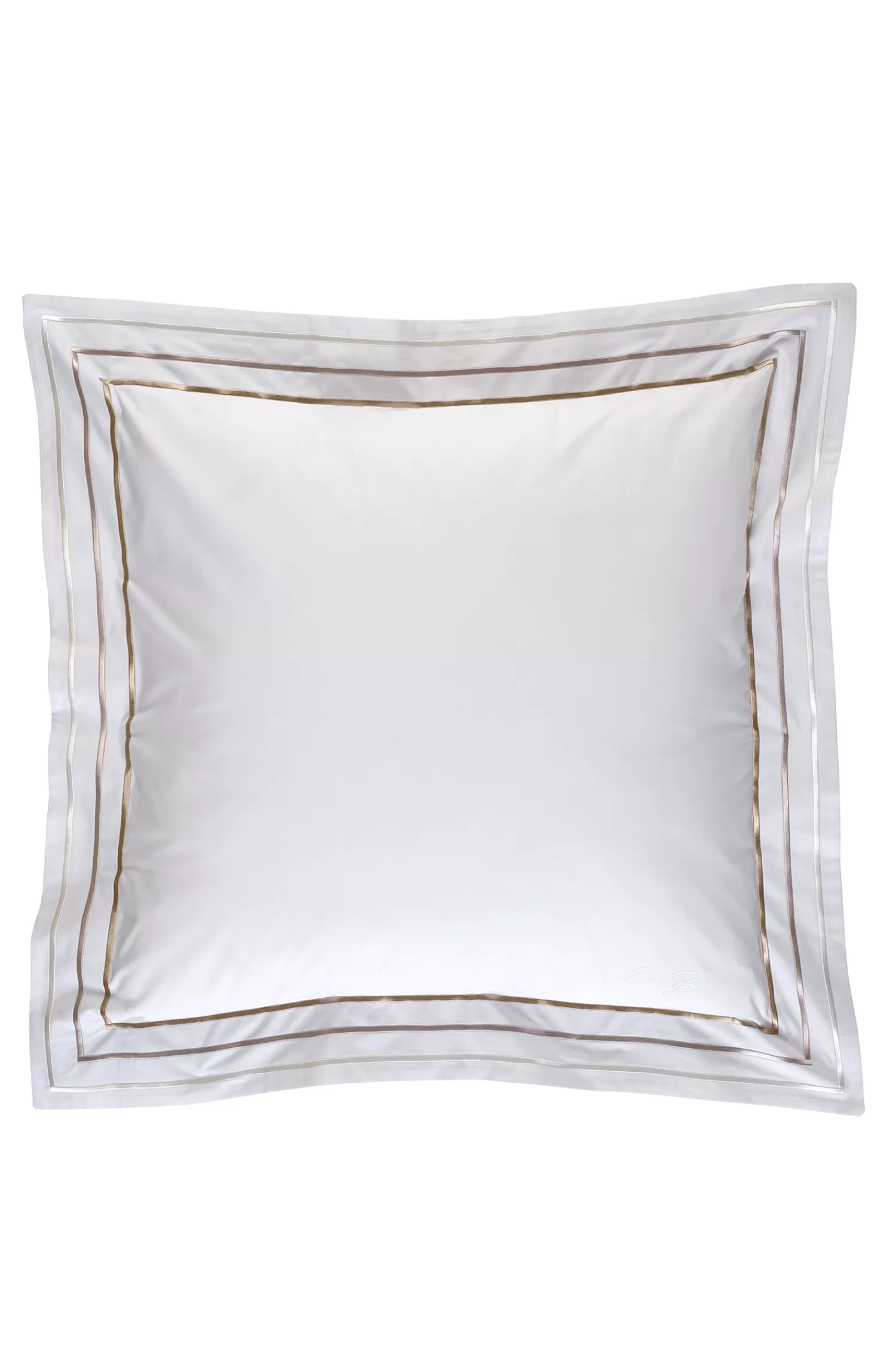 Eden Park 2 taies d'oreiller carrés blanc et doré - Avec toi et les bleus< Pillowcases