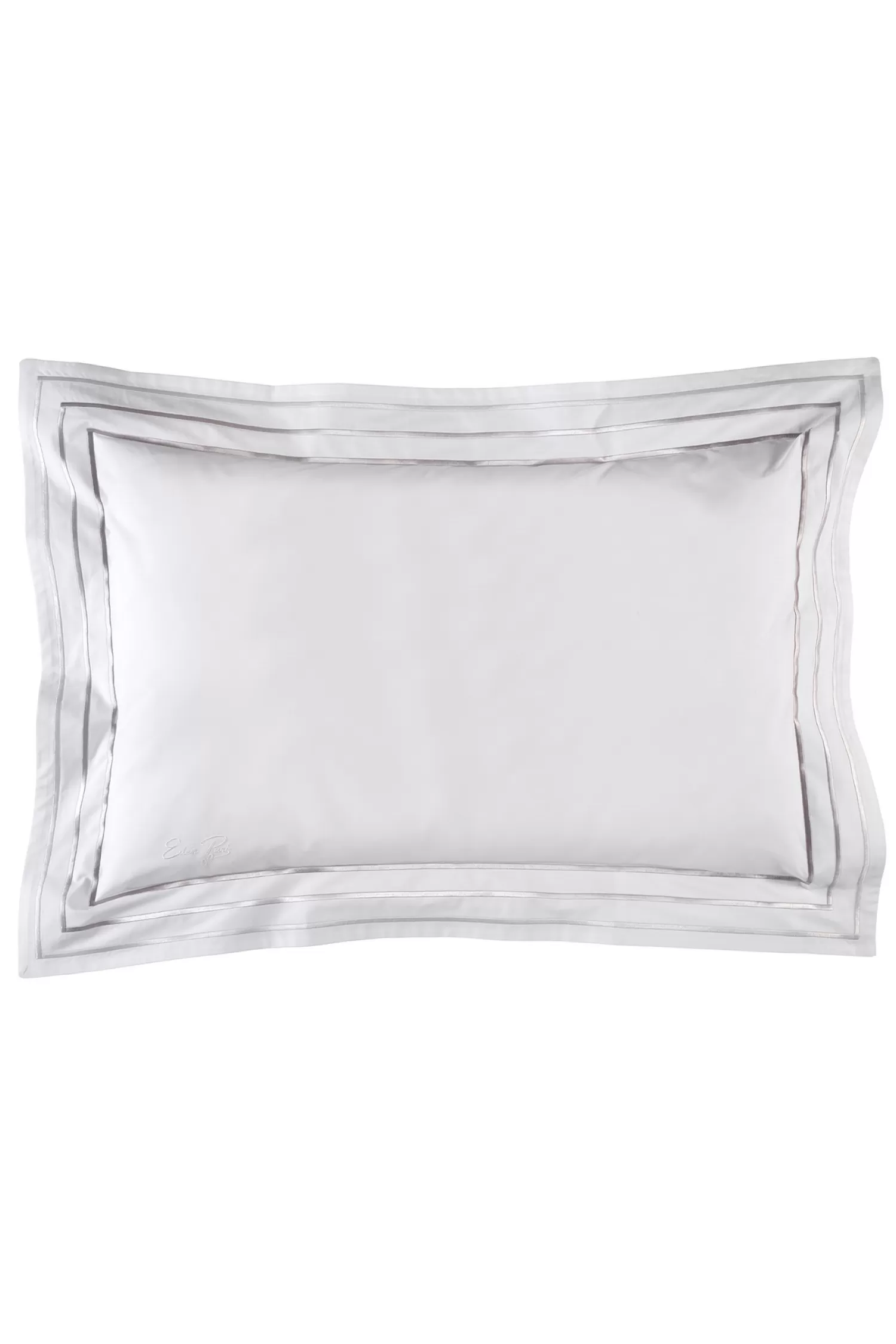 Eden Park 2 taies d'oreiller rectangulaires blanc et argenté - Avec toi et les bleus< Pillowcases